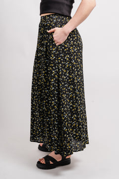 Bellaris Jalina Skirt Aop - Black Flowers