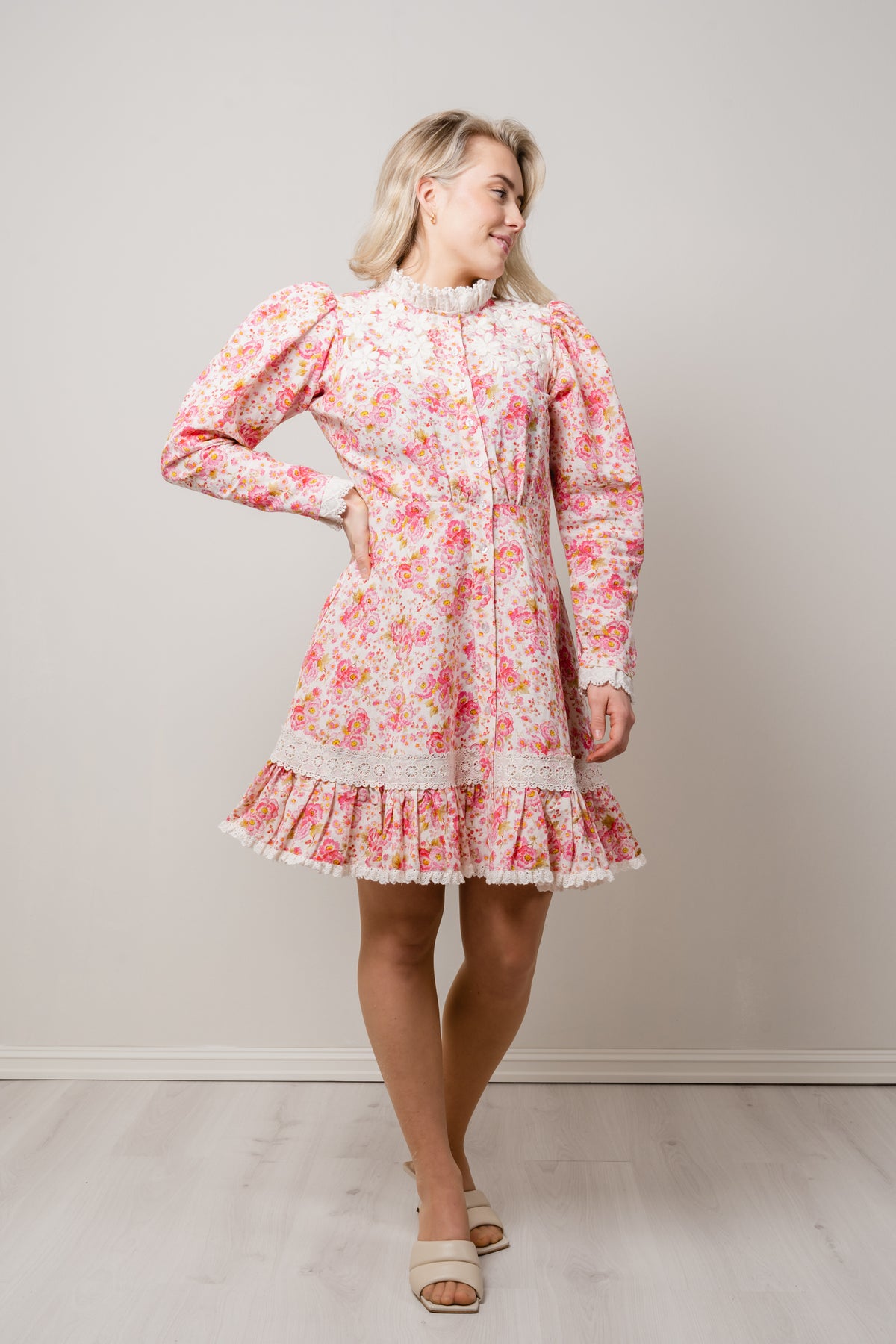 bytimo linen button down dress ByTiMo Striped Button-Down Dress in Vintage Rose UFO No More