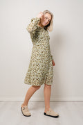 Adalia Rikkelie Shirt Dress - Green Flowers