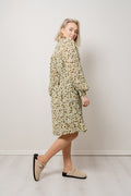 Adalia Rikkelie Shirt Dress - Green Flowers