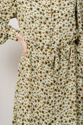Adalia Rikkelie Shirt Dress - Green Flowers