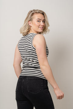 DagnaIW Striped Tank - Black/Whisper White