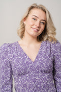 Hawaii Midi Dress - Purple Flower Print