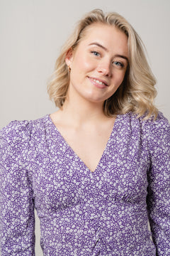 Hawaii Midi Dress - Purple Flower Print