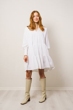 Embla Solid Dress - White