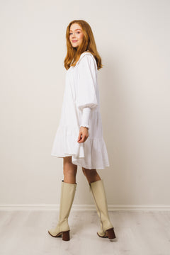 Embla Solid Dress - White