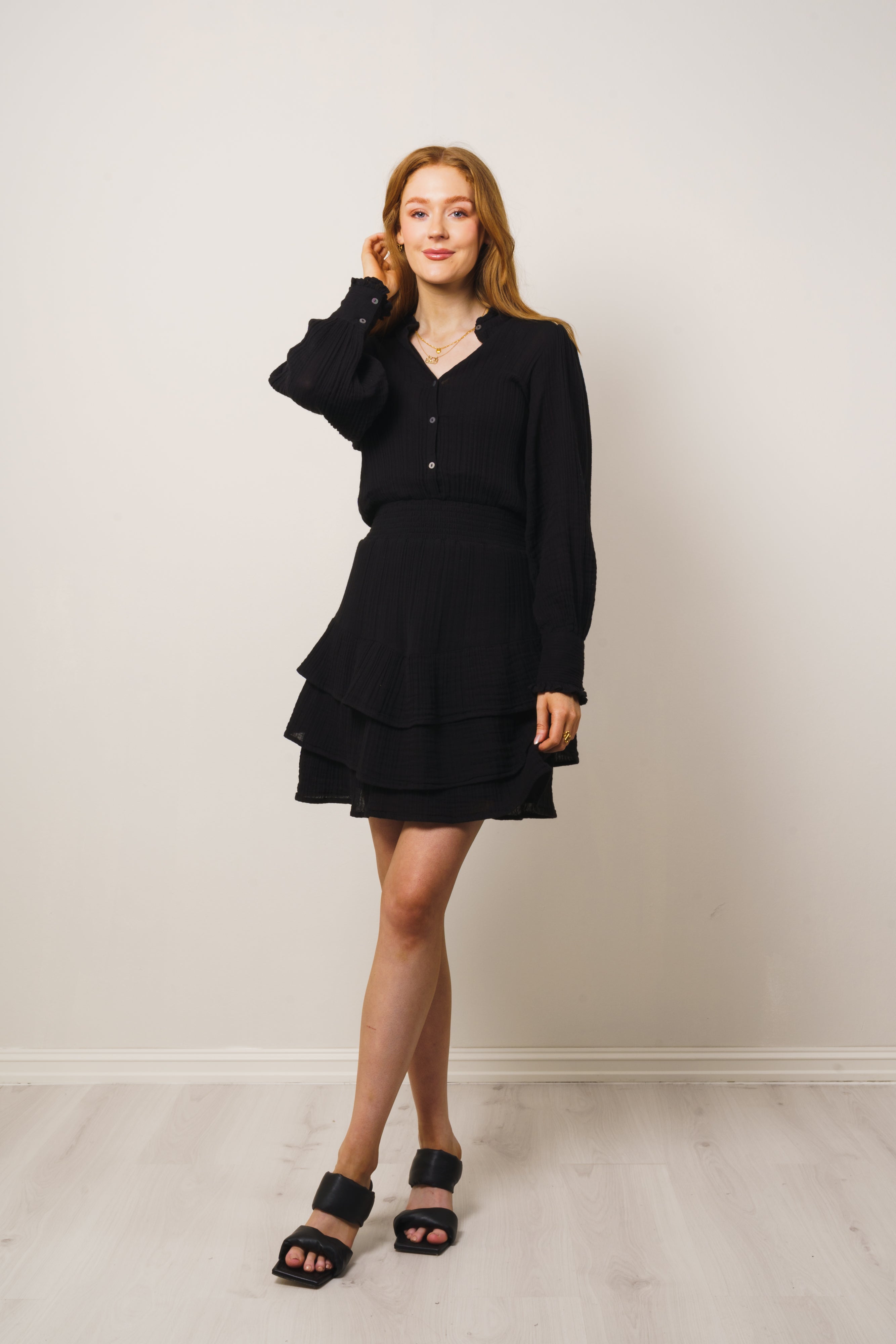 Tora Gauze Dress - Black