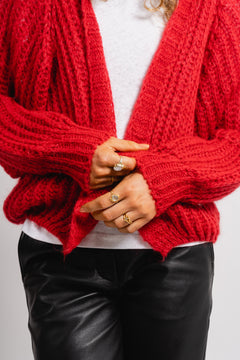 Joseph Cardigan Solid - Dark Red