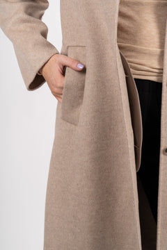 New Tama Handmade Wool Coat - Sandshell Melange