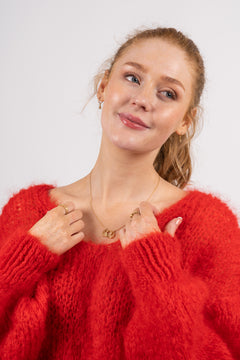 Milana Ls Mohair Knit - Lipstick Red