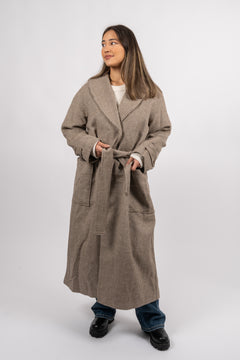 Jimson Weed Wool Coat - Brown Houndstooth