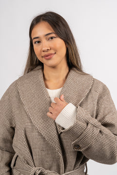 Jimson Weed Wool Coat - Brown Houndstooth