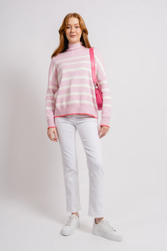 TenleyIW Turtleneck Pullover - Candyfloss Stripe