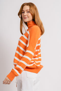 TenleyIW Turtleneck Pullover - Cantaloupe Stripe