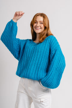 Joseph Blouse Solid - Pool Blue