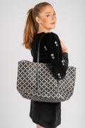 Abigail Printed Tote Bag - Black