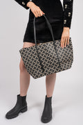 Abigail Printed Tote Bag - Black