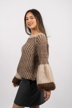 Liana Knit Sweater - Beige/Brown