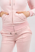 Robertson Classic Velour Zip Hoodie - Almond Blossom