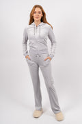Robertson Classic Velour Zip Hoodie - Quite Gray