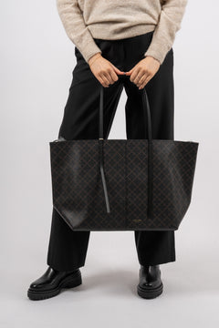 Abi Printed Tote Bag - Dark Chocolate