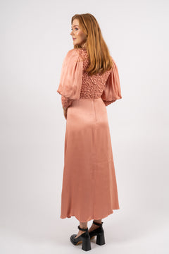 Crépe Satin Midi Dress - Blush