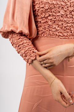 Crépe Satin Midi Dress - Blush