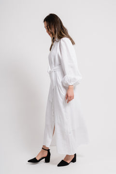 Josefin Linen Dress - White