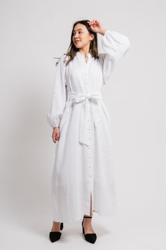 Josefin Linen Dress - White