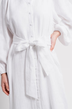 Josefin Linen Dress - White