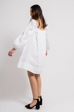 Alma Linen Dress - White