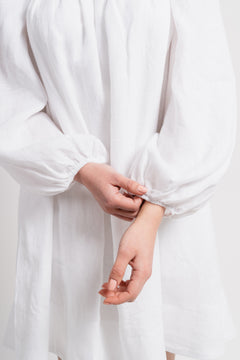 Alma Linen Dress - White