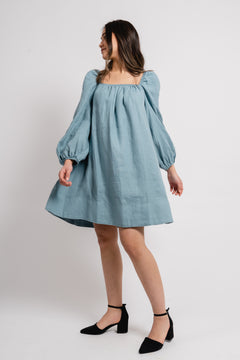Alma Linen Dress - Dusty Teal