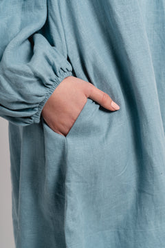 Alma Linen Dress - Dusty Teal