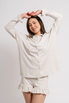 Marna Pysj Set - Striped Beige