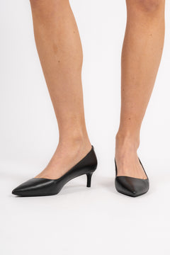 Alina Flex Leather Kitten Pump - Black