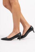 Alina Flex Leather Kitten Pump - Black