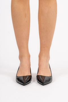 Alina Flex Patent Kitten Pump - Black