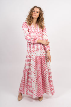 Clary Maxi Dress Embrodery - Pink