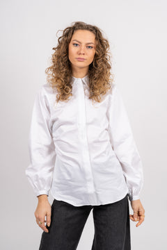 Silvie Ls Ruched Shirt - Snow White