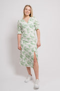 Paola Midi Dress - Creme Flower