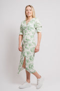 Paola Midi Dress - Creme Flower