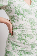 Paola Midi Dress - Creme Flower
