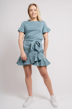 Julli Linen Skirt - Dusty Teal
