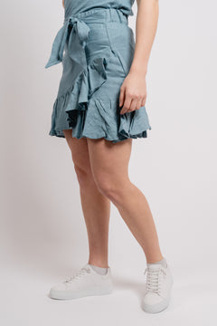 Julli Linen Skirt - Dusty Teal