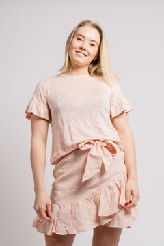 Lara Linen Tee - Dusty Pink