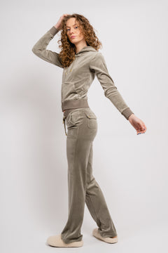 Del Ray Classic Velour Pant Pocket Gold Hw - Vetiver