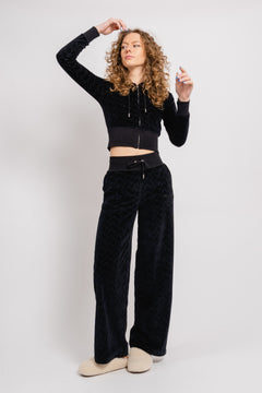 Marissa Monogram Hoodie - Black