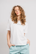 Terina Organic Small Logo Tee - White/Black