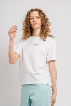 Terina Organic Small Logo Tee - White/Black